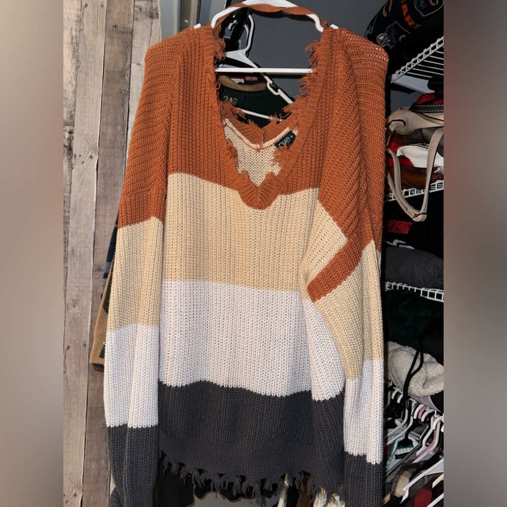 Off the shoulder chunky sweater